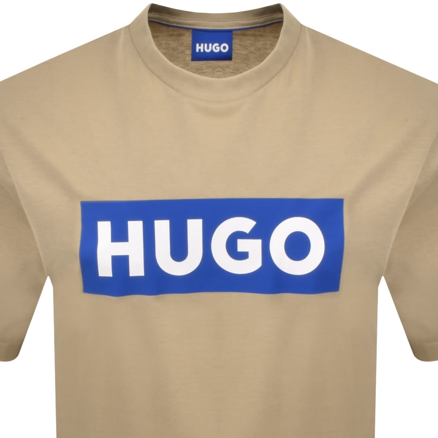 Image number 2 for HUGO Blue Nico Crew Neck T Shirt Beige