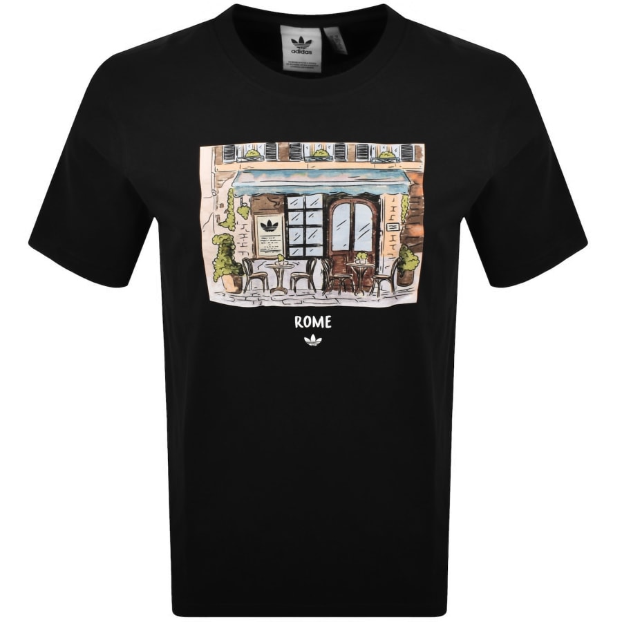 Image number 1 for adidas Originals Paint Rome T Shirt Black