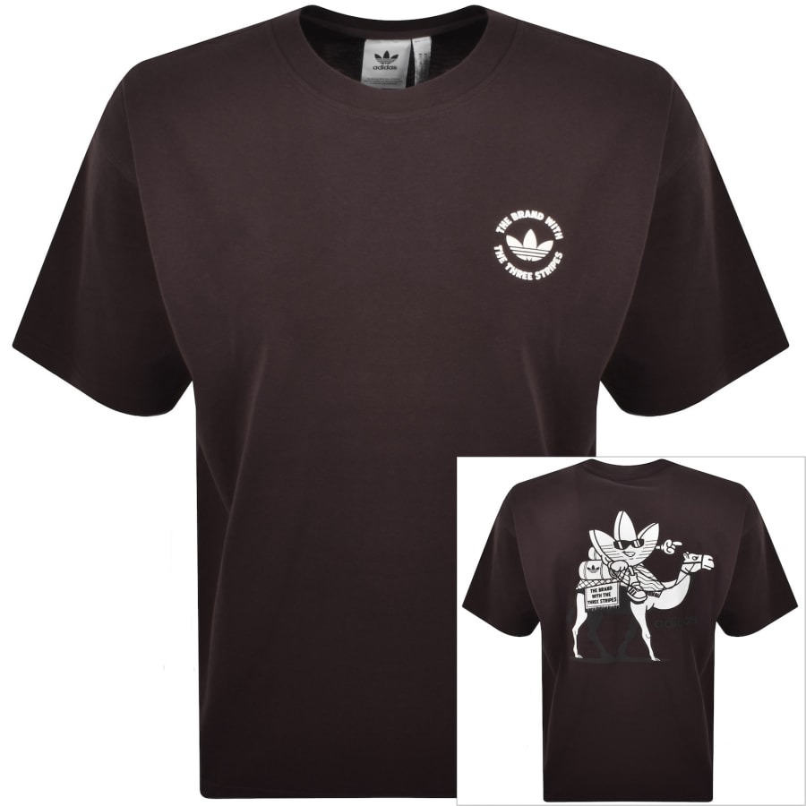 Image number 1 for adidas Originals Camel Treffy T Shirt Brown