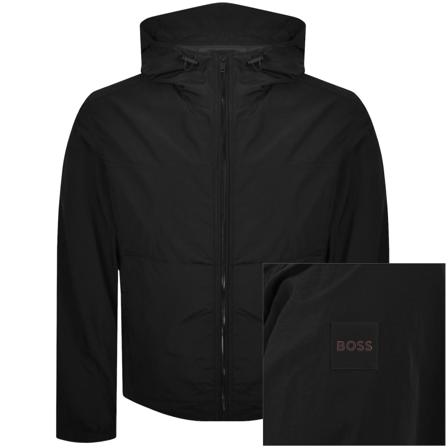 Image number 1 for BOSS Orip Crinkled Nylon Jacket Black