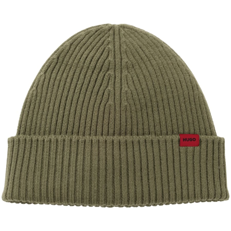 Image number 1 for HUGO Xola Wool Beanie Green