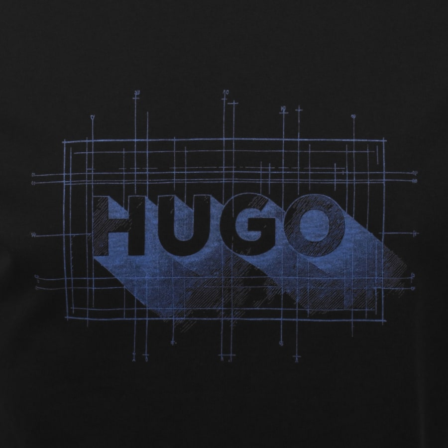 Image number 3 for HUGO Blue Nothal Crew Neck T Shirt Black