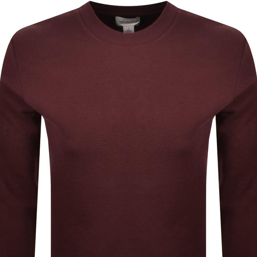 Image number 3 for Calvin Klein Jeans Waffle T Shirt Brown