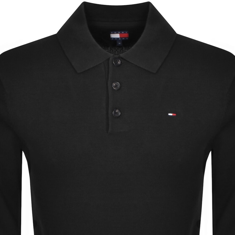 Image number 2 for Tommy Jeans Slim Fit Polo Jumper Black