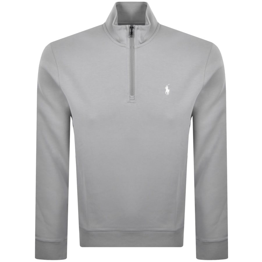 Image number 1 for Ralph Lauren Quarter Zip Sweatshirt Grey