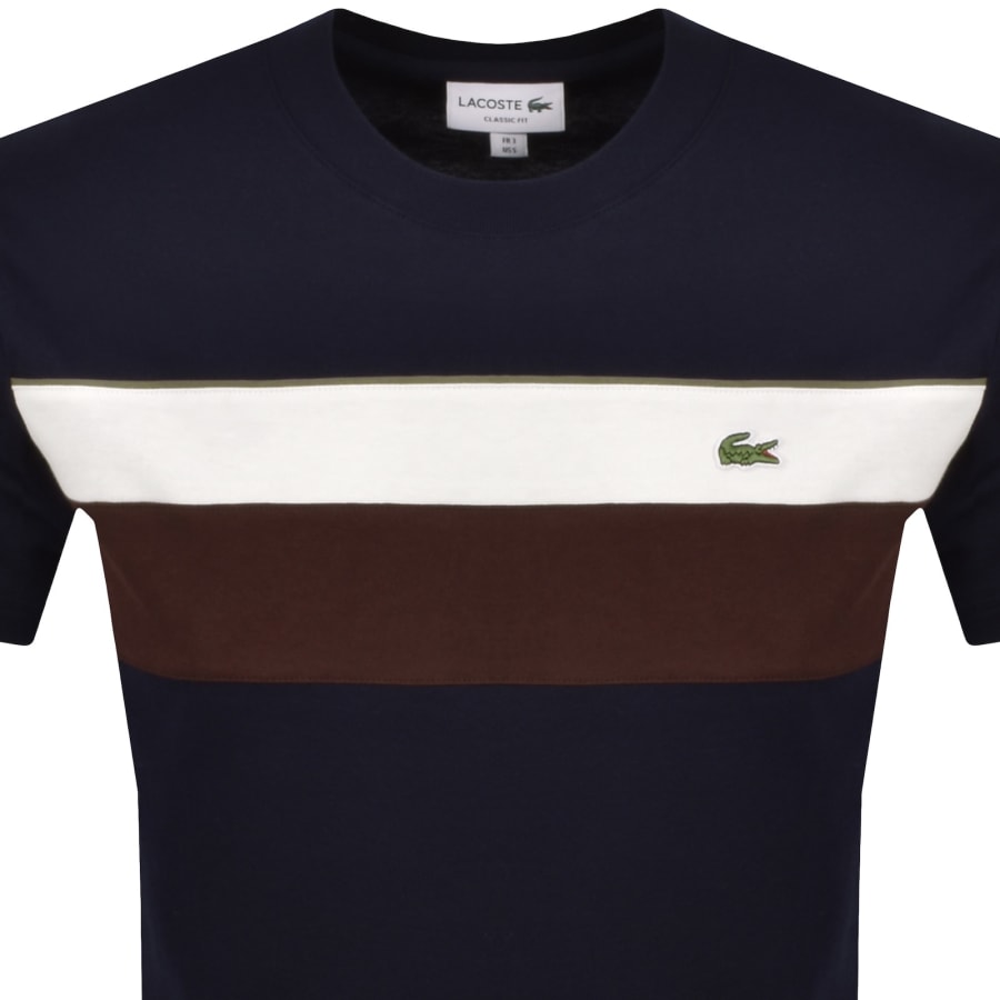Image number 2 for Lacoste Colour Block T Shirt Navy