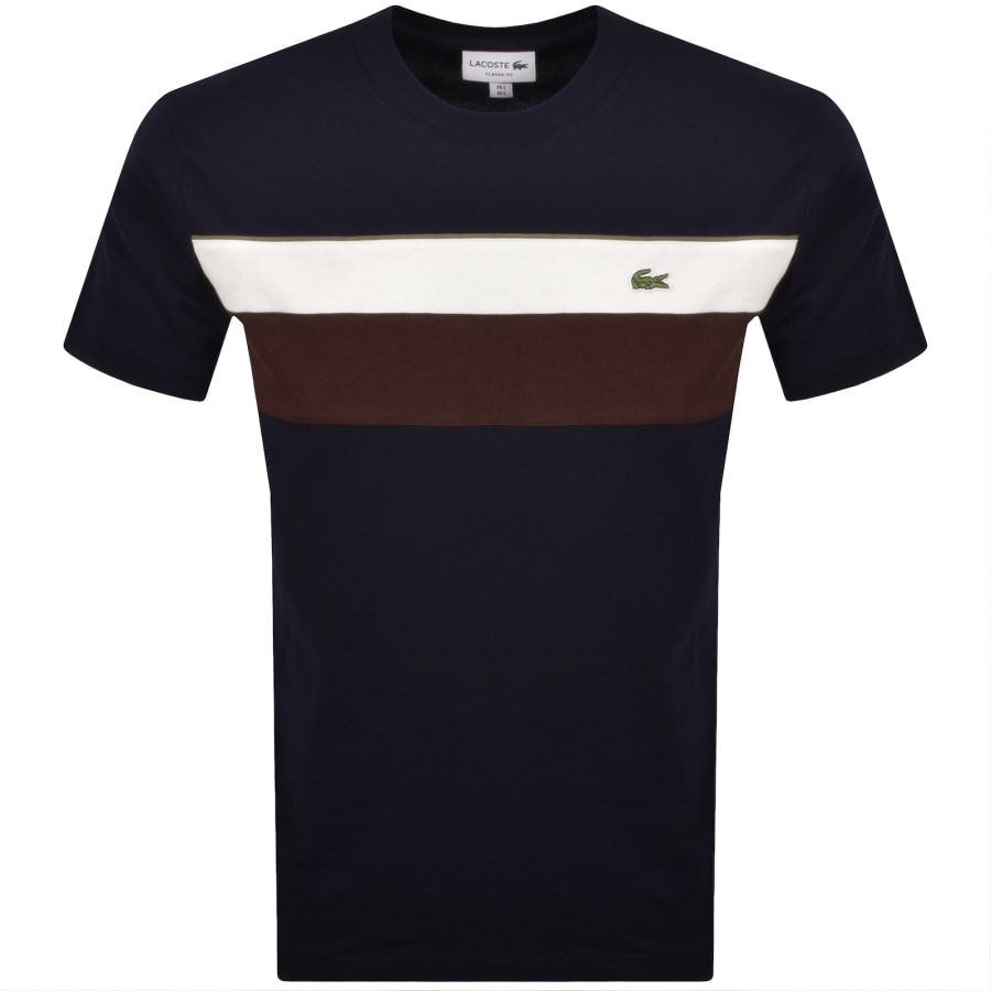 Image number 1 for Lacoste Colour Block T Shirt Navy