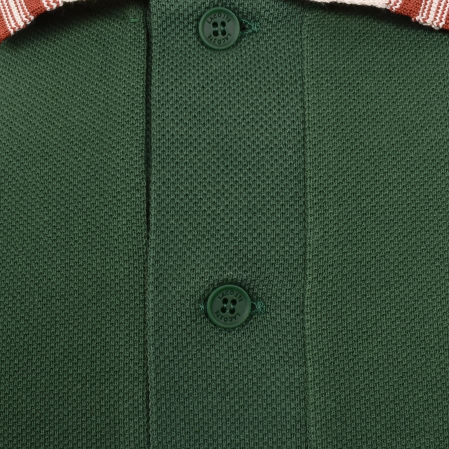 Image number 4 for Lacoste Contrast Collar Polo T Shirt Green