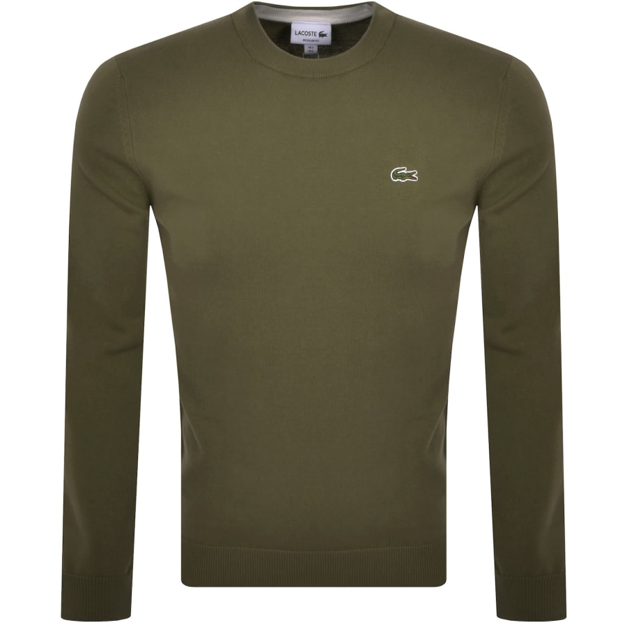 Image number 1 for Lacoste Crew Neck Knit Jumper Green