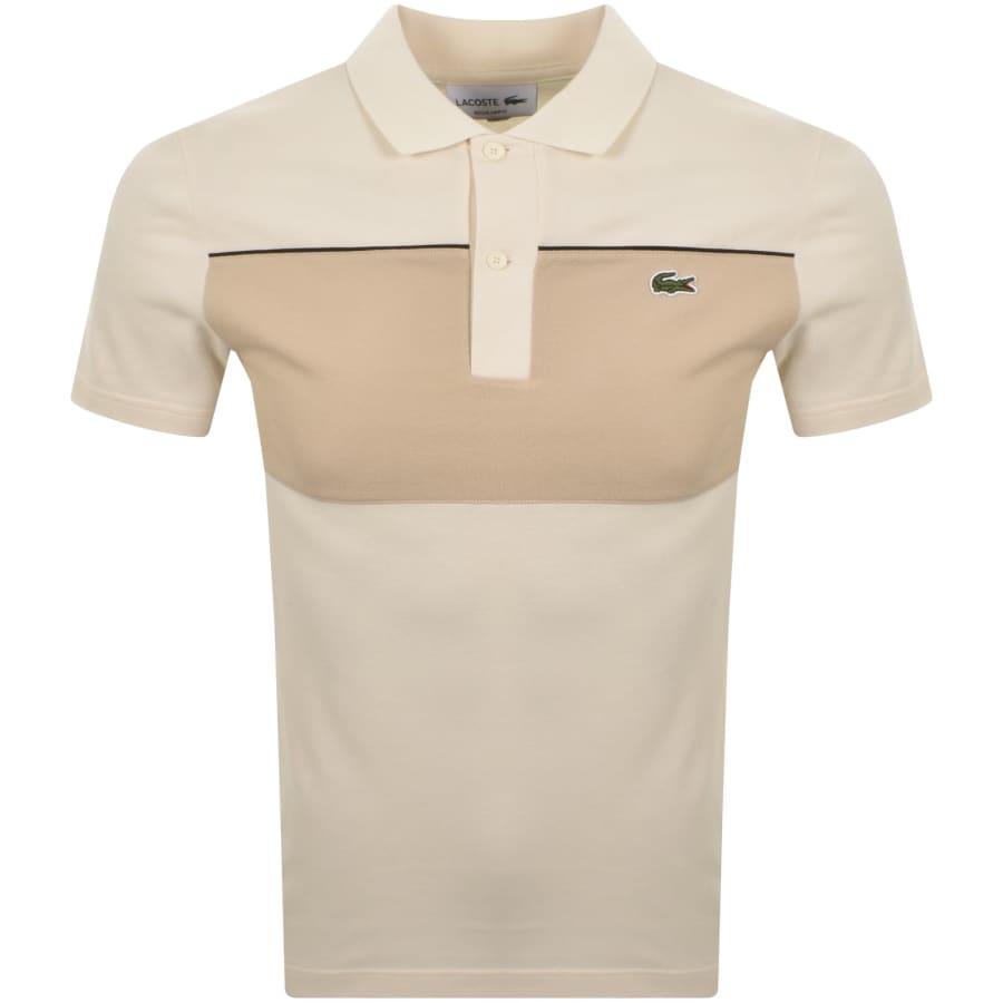 Image number 1 for Lacoste Logo Polo T Shirt Cream