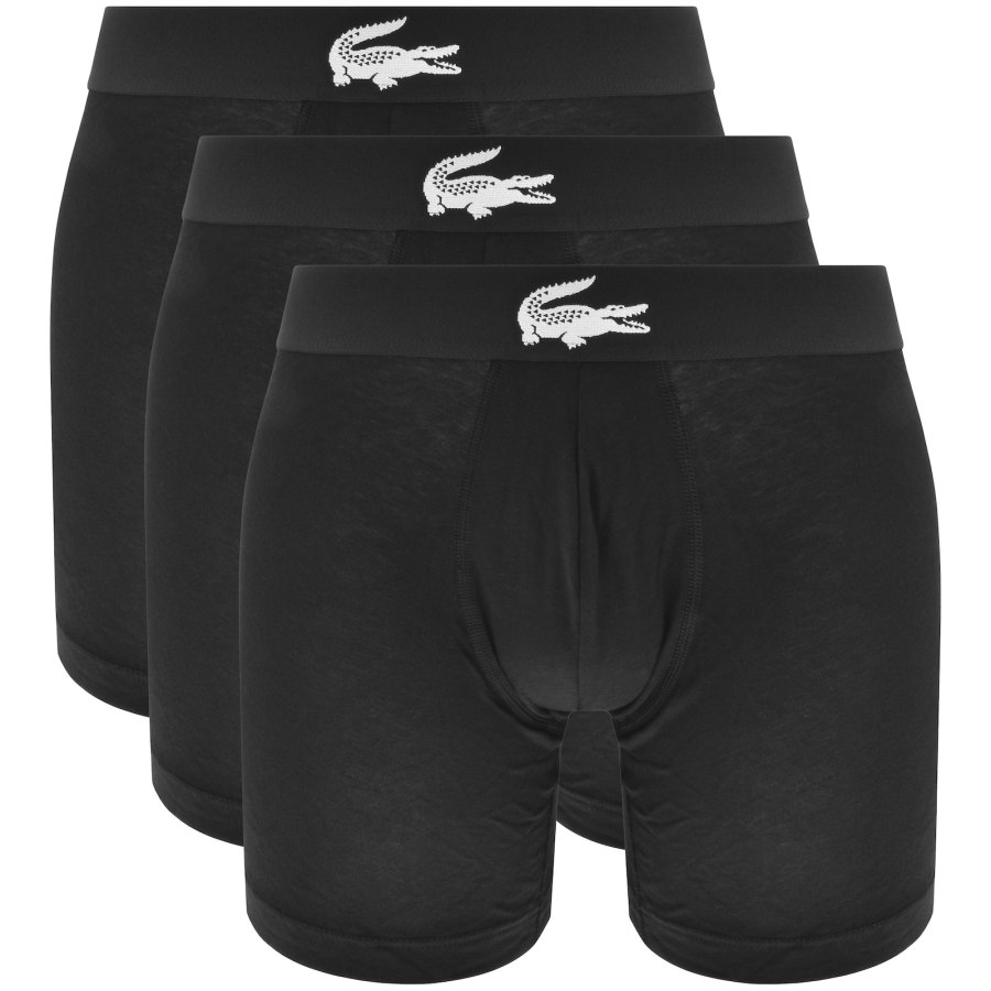 Image number 1 for Lacoste Underwear 3 Pack Boxer Briefs Black