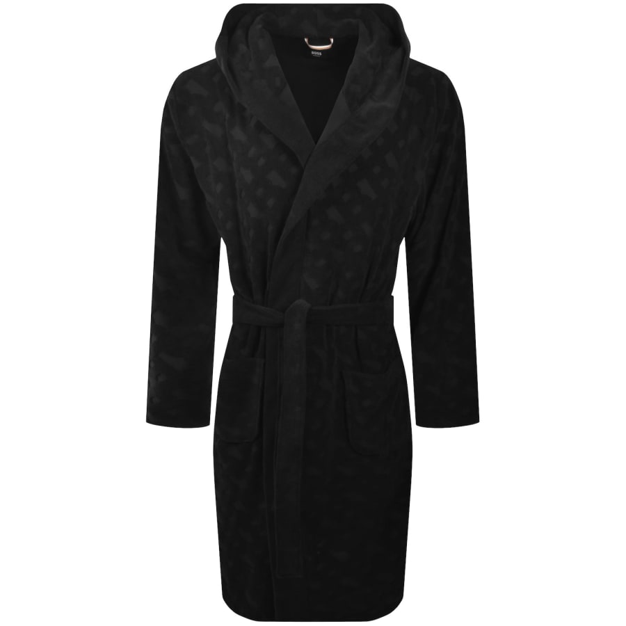 Image number 1 for BOSS Monogram Dressing Gown Black
