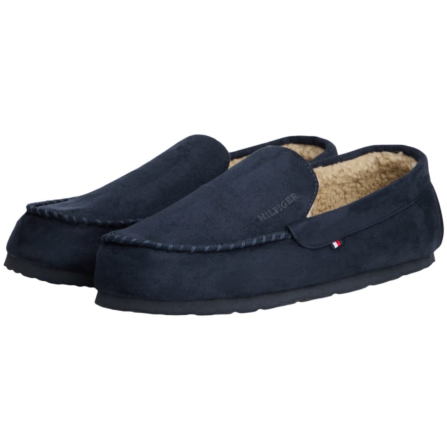 Image number 4 for Tommy Hilfiger Driver Home Slippers Navy