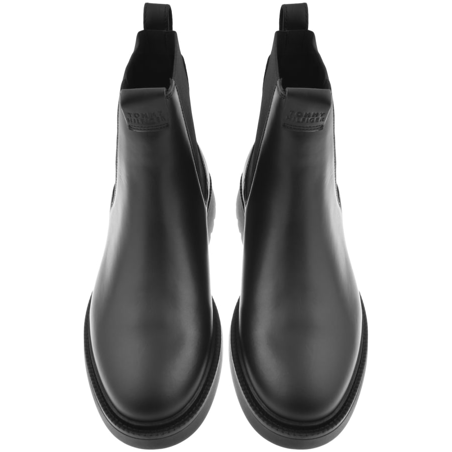 Image number 3 for Tommy Hilfiger Leather Chelsea Boots Black