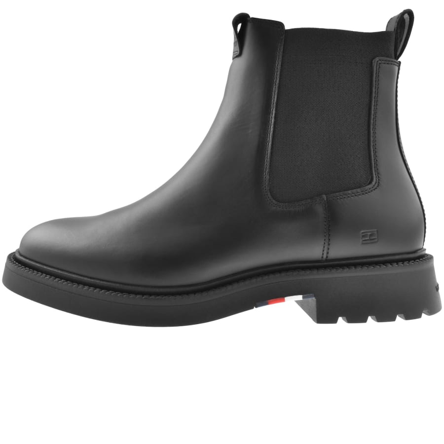 Image number 1 for Tommy Hilfiger Leather Chelsea Boots Black
