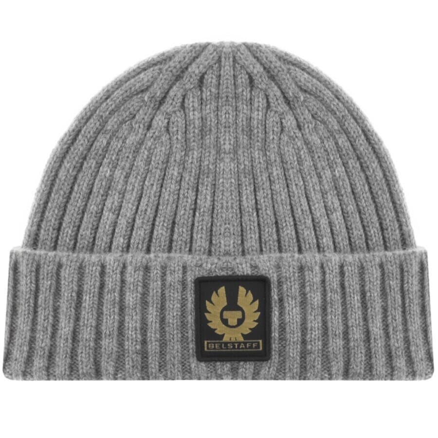 Image number 1 for Belstaff Logo Watch Beanie Grey