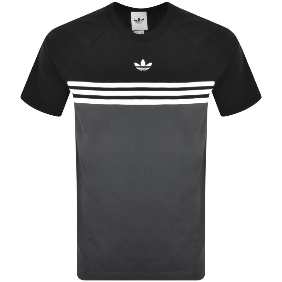 Image number 1 for adidas Originals Chest Stripe T Shirt Black