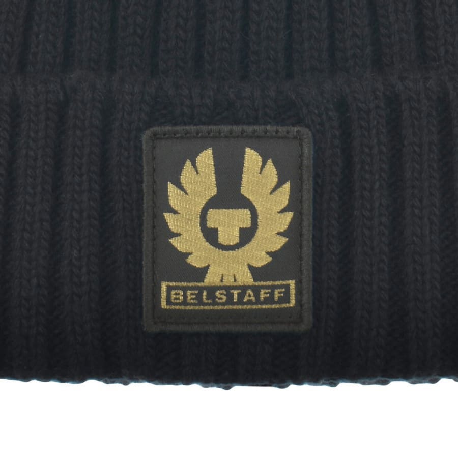Image number 3 for Belstaff Logo Watch Beanie Navy