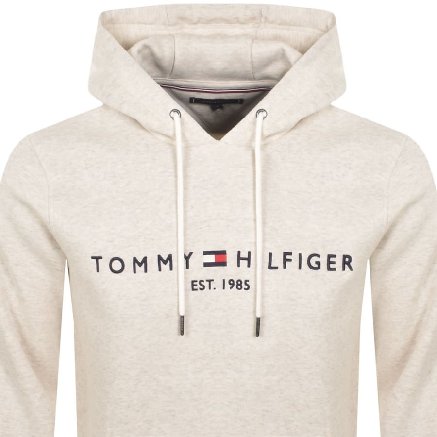 Image number 2 for Tommy Hilfiger Logo Hoodie Beige