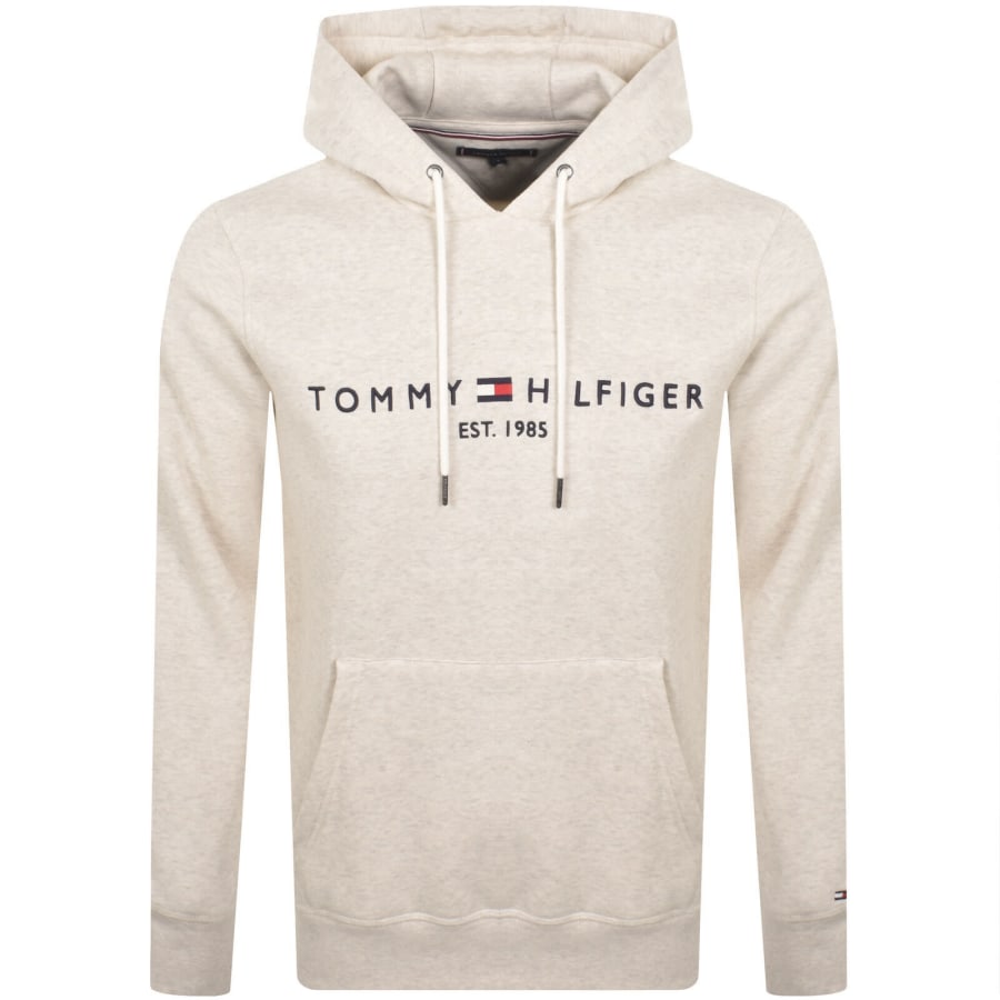Image number 1 for Tommy Hilfiger Logo Hoodie Beige