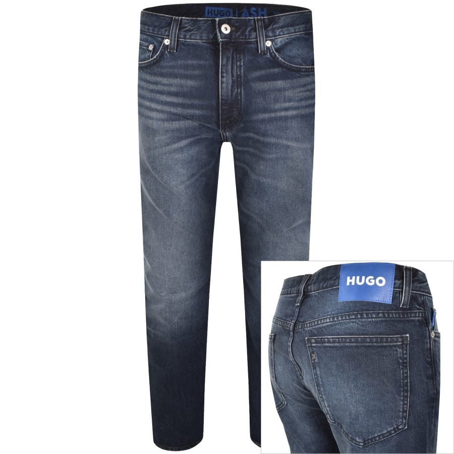 Image number 1 for HUGO Blue Slim Fit Ash Dark Blue Jeans