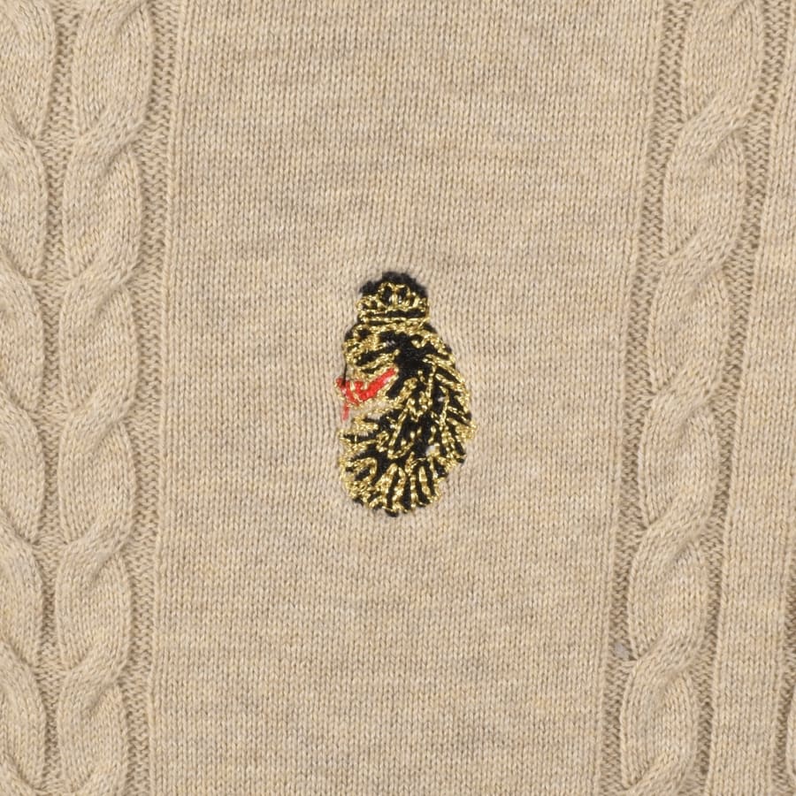 Image number 3 for Luke 1977 Horton 1000 Knit Jumper Stone Cream