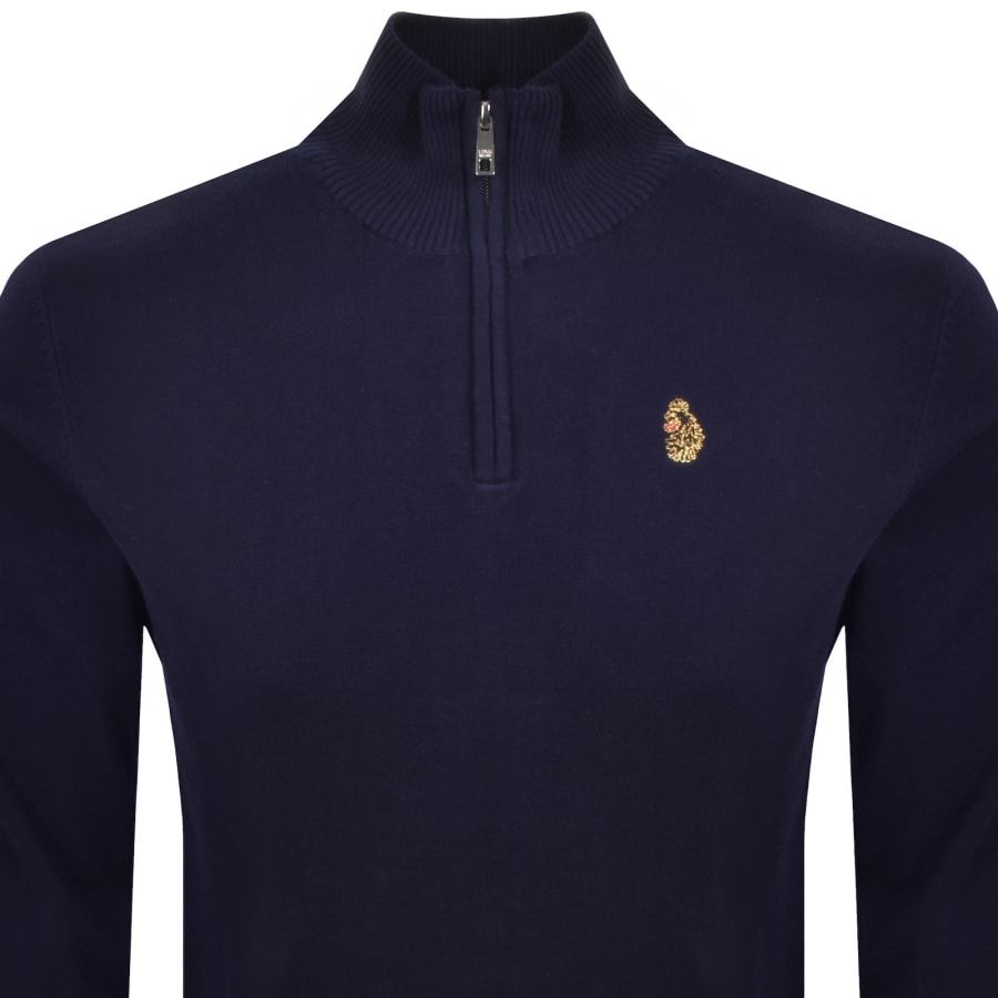 Image number 2 for Luke 1977 Pretender Quarter Zip Jumper Navy