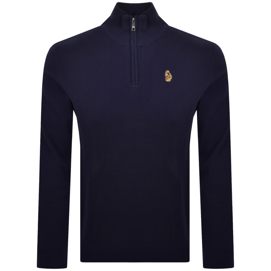Image number 1 for Luke 1977 Pretender Quarter Zip Jumper Navy