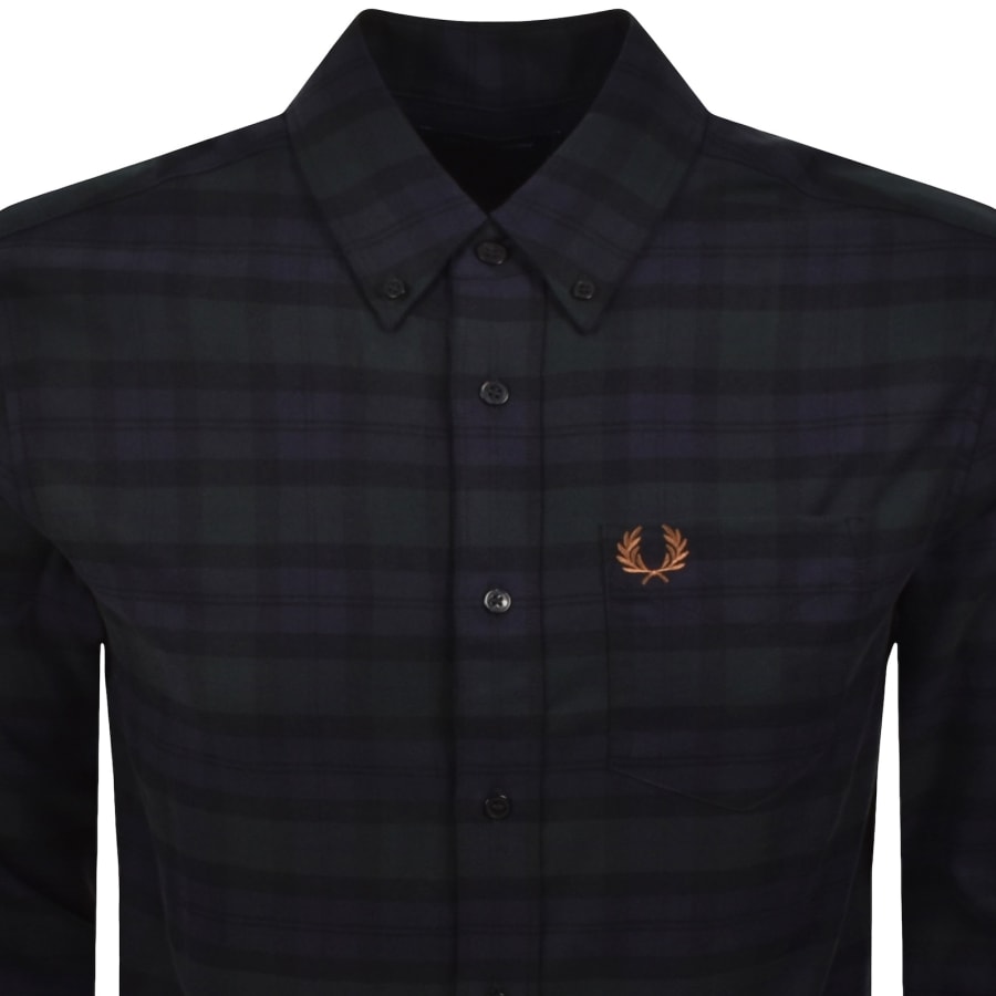 Image number 2 for Fred Perry Tartan Twill Shirt Green