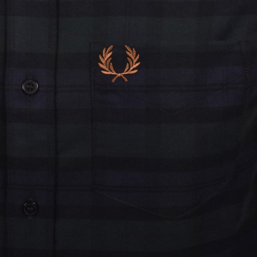 Image number 3 for Fred Perry Tartan Twill Shirt Green