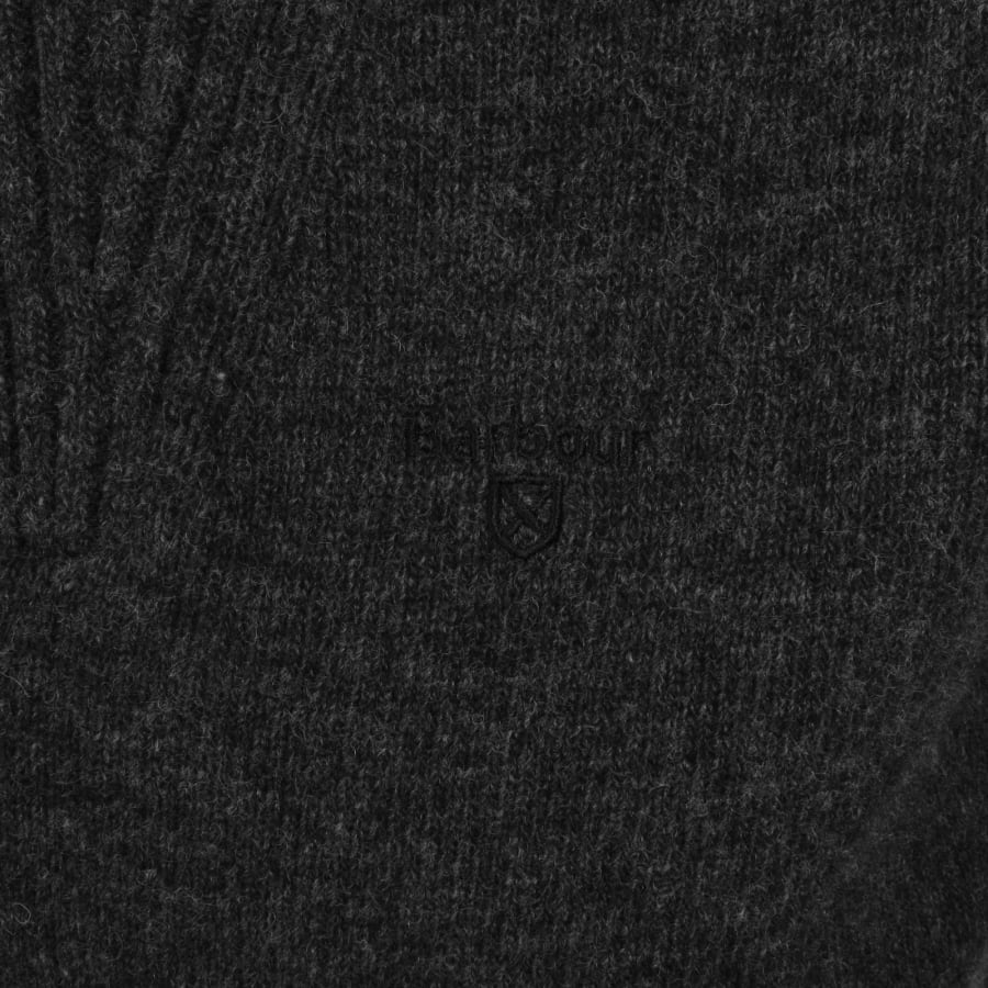 Image number 3 for Barbour Half Zip Wool Jumper Grey