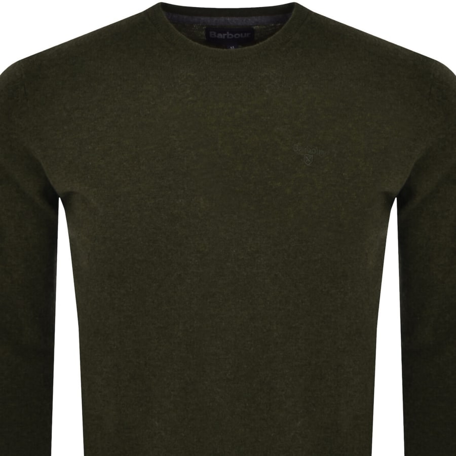 Image number 2 for Barbour Essential Lambswool Knit Jumper Green