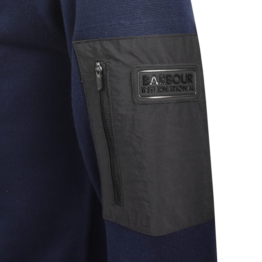 Image number 4 for Barbour International Blades Knit Jumper Navy