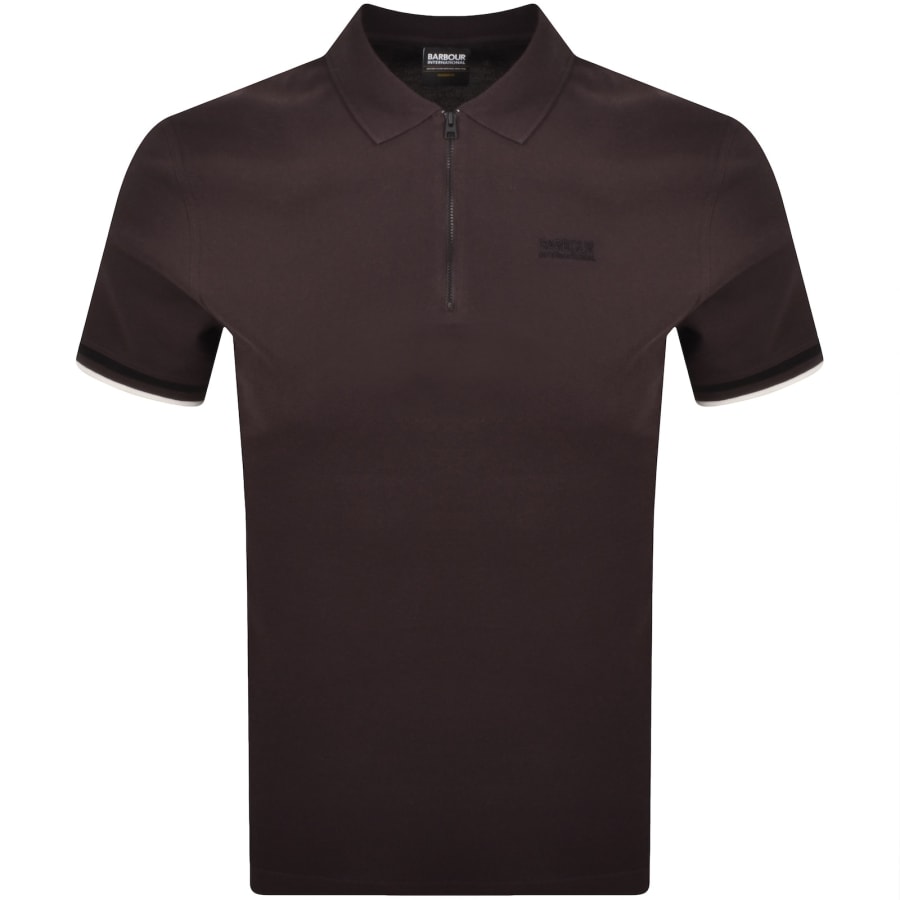 Image number 1 for Barbour International Buxton Polo T Shirt Brown