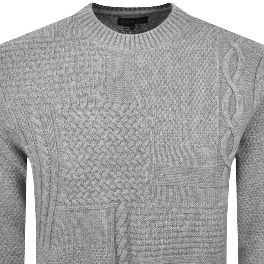 Image number 2 for Barbour Casey Cable Knit Jumper Grey