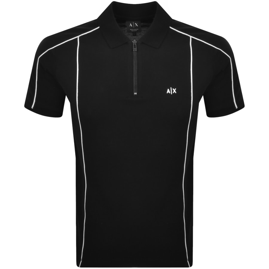 Image number 1 for Armani Exchange Polo T Shirt Black