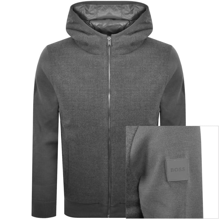 Image number 1 for BOSS P Heflo Knit Jumper Grey