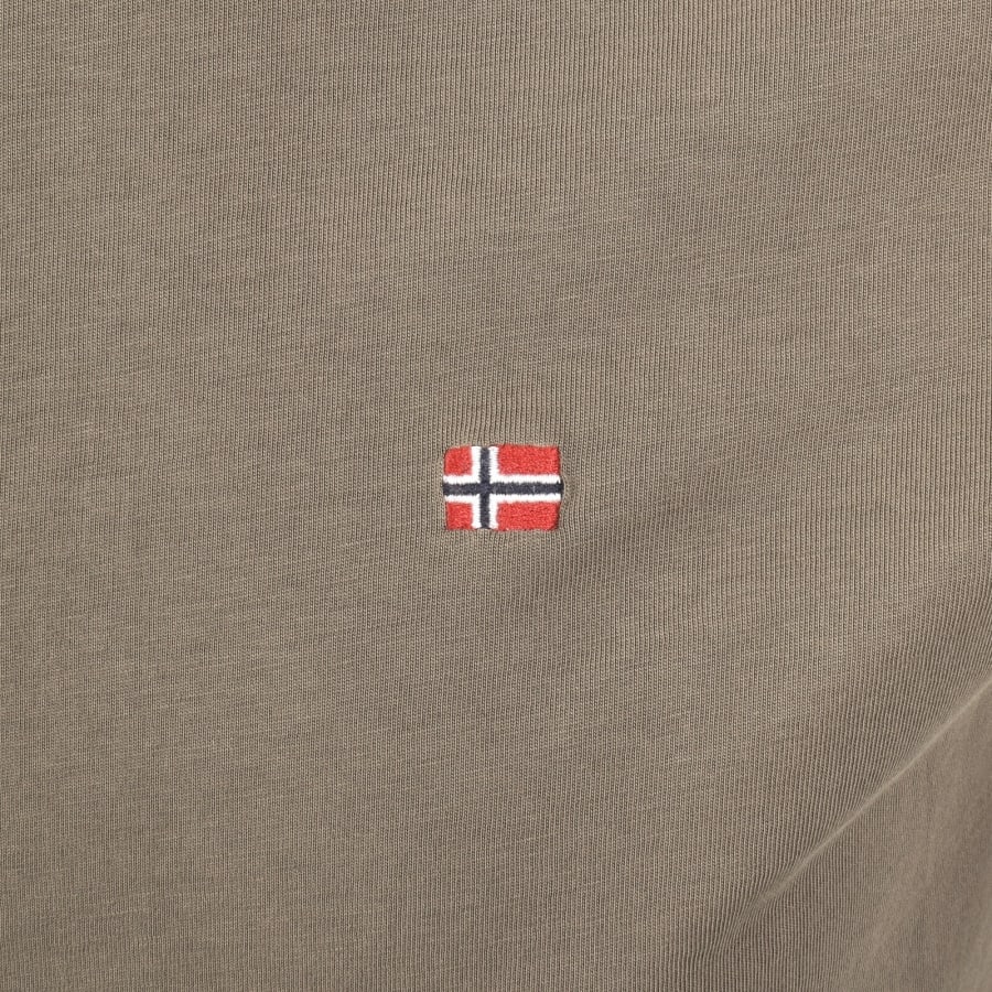 Image number 3 for Napapijri Salis Sum Logo T Shirt Brown