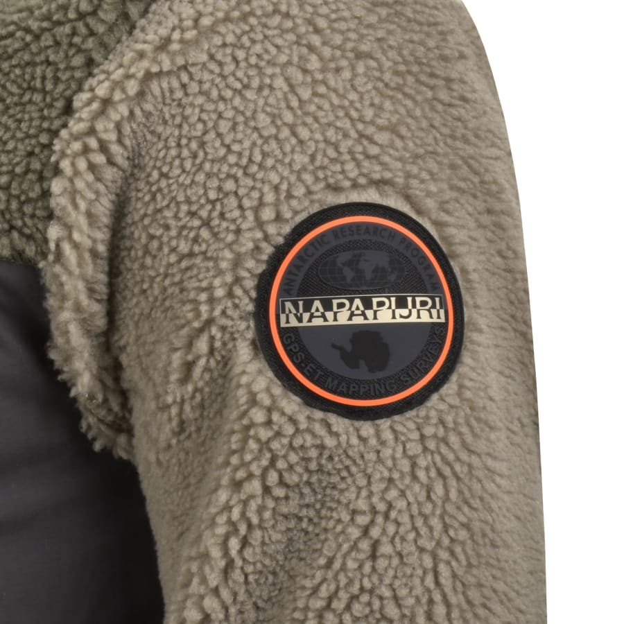 Image number 4 for Napapijri Yupik Full Zip Fleece Hoodie Beige