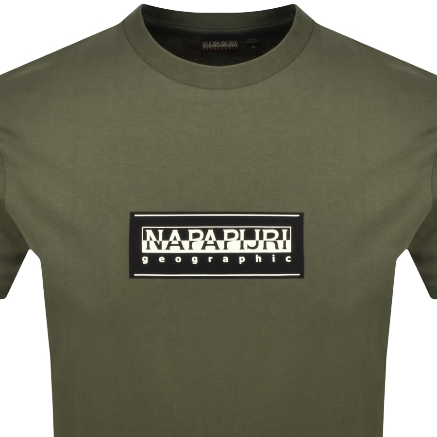 Image number 2 for Napapijri S-Box Logo T Shirt Green