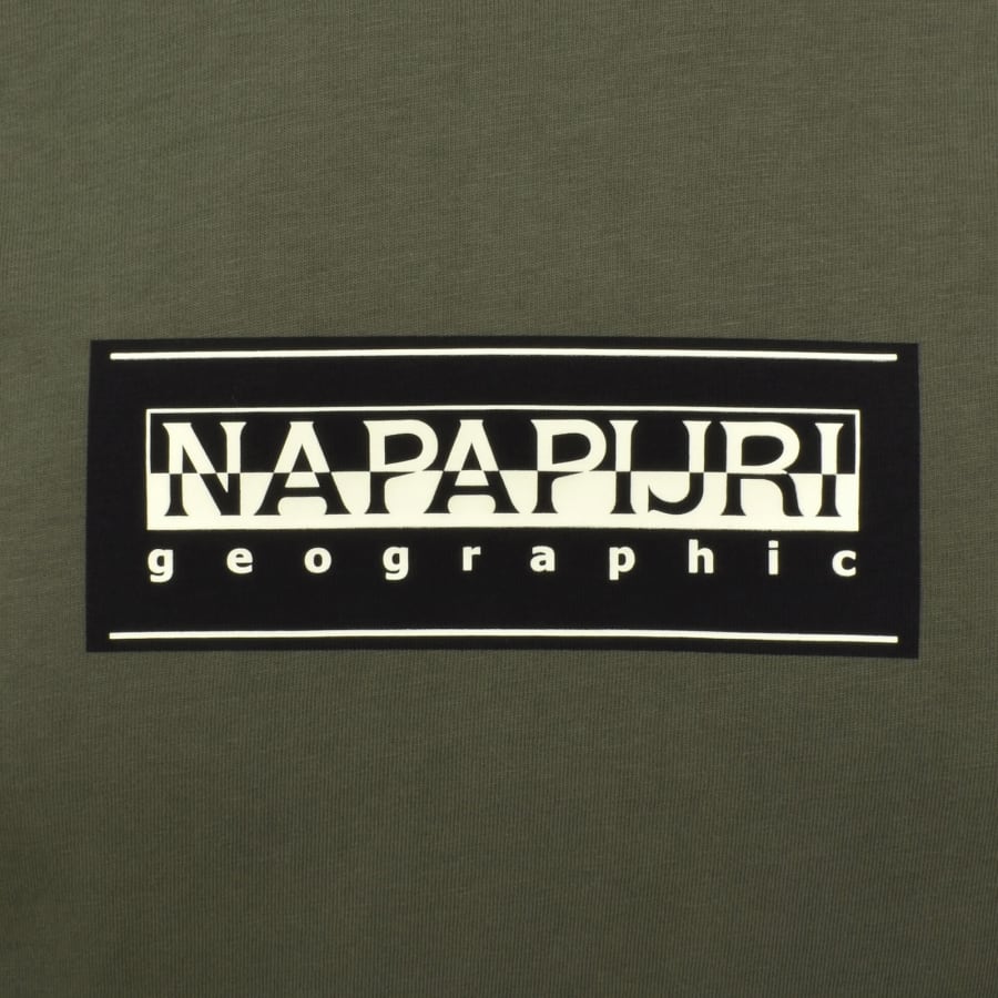 Image number 3 for Napapijri S-Box Logo T Shirt Green