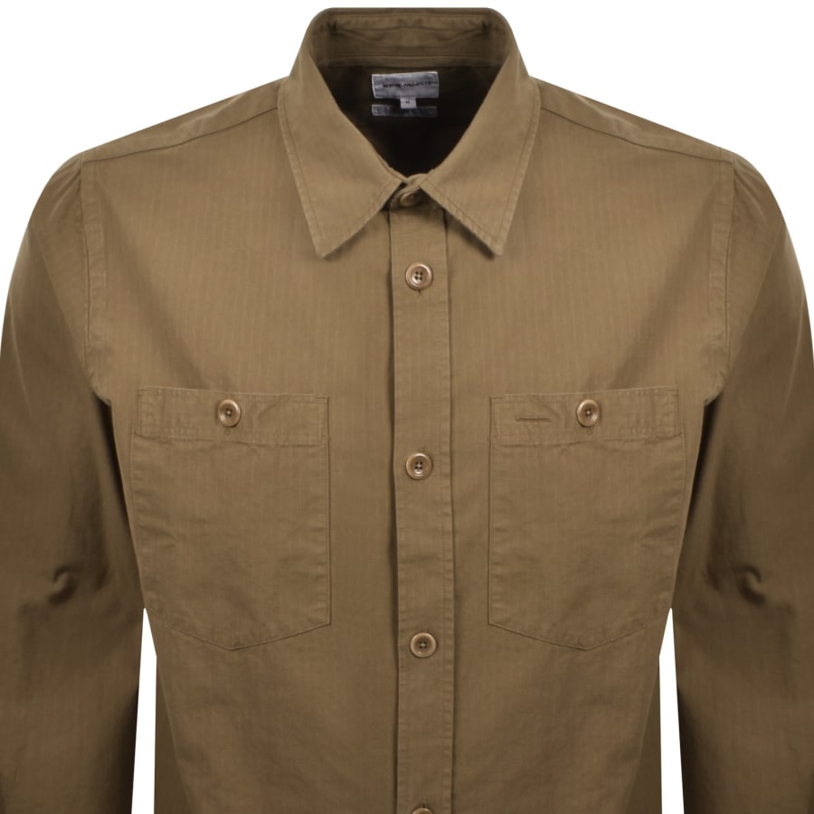 Image number 2 for Norse Projects Algot Ripstop Relaxed Shirt Brown