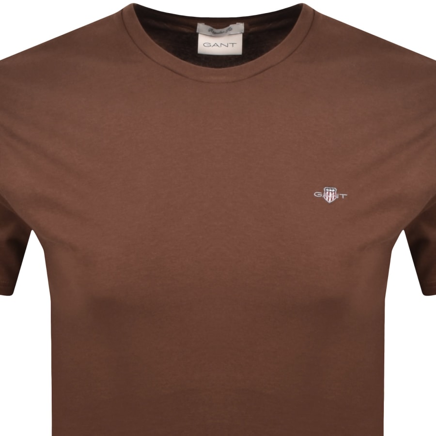Image number 2 for Gant Regular Shield T Shirt Brown