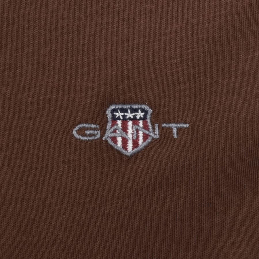 Image number 3 for Gant Regular Shield T Shirt Brown