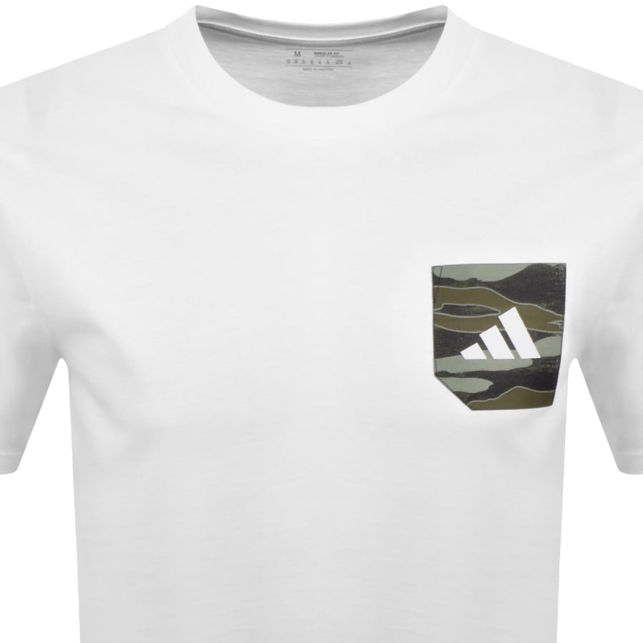 Image number 2 for adidas Sportswear Camo Pocket T Shirt White