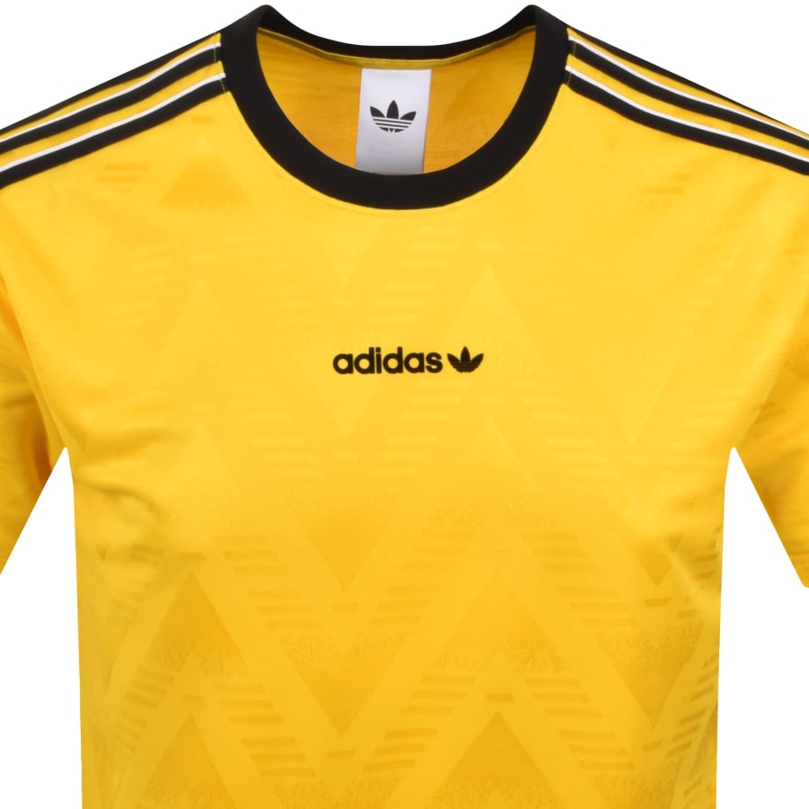 Image number 2 for adidas Originals Jacquard Jersey T Shirt Yellow