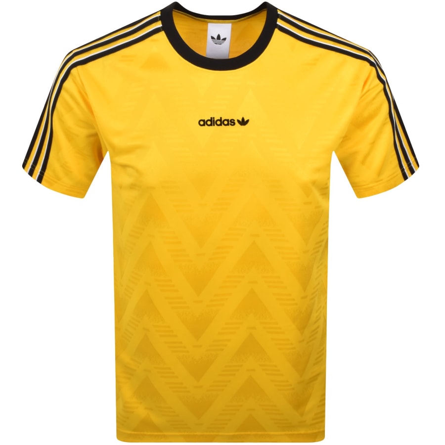 Image number 1 for adidas Originals Jacquard Jersey T Shirt Yellow