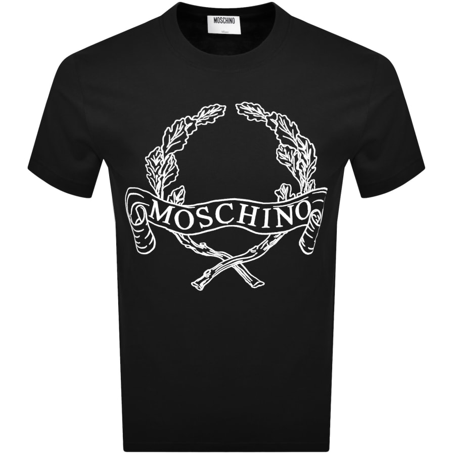 Image number 1 for Moschino Laurel Crown Logo T Shirt Black