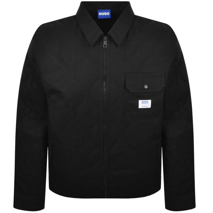 Image number 1 for HUGO Blue Ebey Overshirt Black