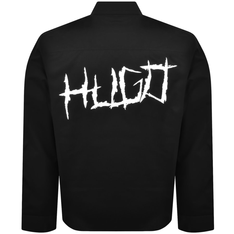 Image number 5 for HUGO Blue Ebolt Overshirt Black